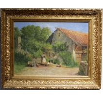 Tableau "Ferme" signé GRISON