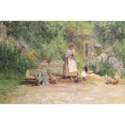 Tableau \"Ferme\" signé GRISON
