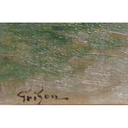 Tableau \"Ferme\" signé GRISON