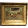 Tableau \"Poules\" signé BAIRD