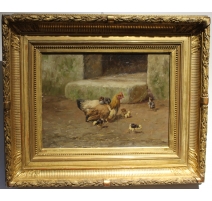 Tableau "Poules" signé BAIRD