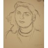 Dessin "Portrait de femme" signée BLANCHET