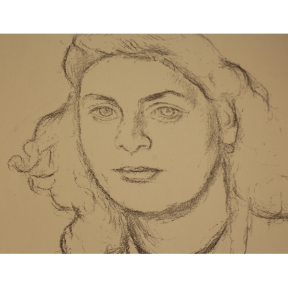 Dessin "Portrait de femme" signée BLANCHET