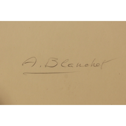 Dessin "Portrait de femme" signée BLANCHET