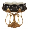 Coupe ovale style Art-Nouveau porcelaine noire