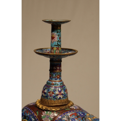 "Elephant" candle holder in cloisonné bronze at  Moinat SA  - Antiques and home décor