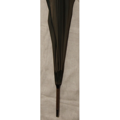Green silk parasol with a bamboo and horn handle