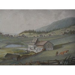Engraving ‘La Chaux-de-Fonds’.  by Moinat SA  – Antiques and decorative items –  Engravings, lithographs