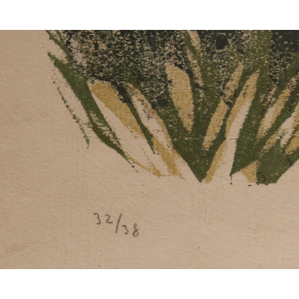 Gravure "Huppe se possant" signée Robert HAINARD