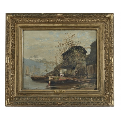 Tableau \"Lac Léman\" signé MENTA