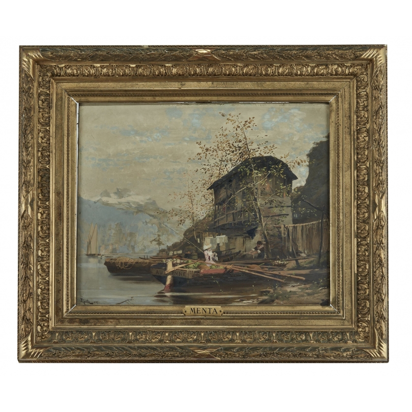 Tableau \"Lac Léman\" signé MENTA
