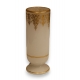 Vase tube en opalines blanche, filets dorés