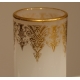 Vase tube en opalines blanche, filets dorés