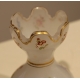 Petit vase en opalines blanche, fleurs polychrome