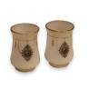 A pair of white opaline goblets