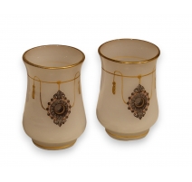 Paire de goblets en opalines blanche