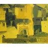 Tableau \"Village jaune\" signé HECKERT 75