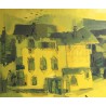 Tableau \"Village jaune\" signé HECKERT 75