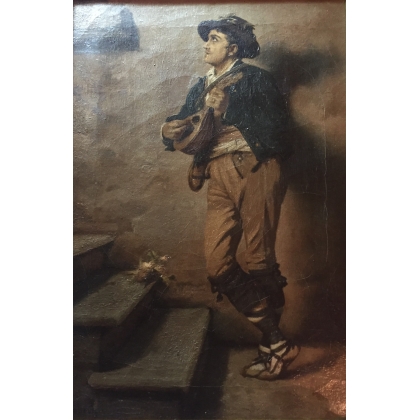 Paintings | Painting entitled ‘Italian Mandolin Player’, signed. Moinat SA  – Antiques and home décor