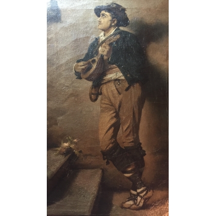 Paintings | Painting entitled ‘Italian Mandolin Player’, signed. Moinat SA  – Antiques and home décor
