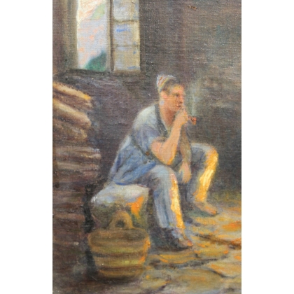 Paintings | Oil on canvas "Fabrication du Moinat SA  - Antiques and home décor"
