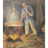 Paintings | Oil on canvas "Fabrication du Moinat SA  - Antiques and home décor"