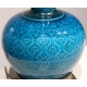Paire de vases en céramique turquoise signées DECK