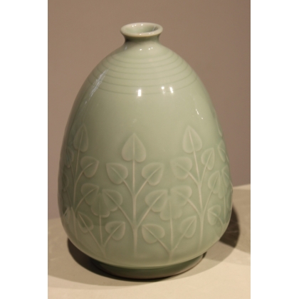 Paire de vases ovoïdes coloris céladon