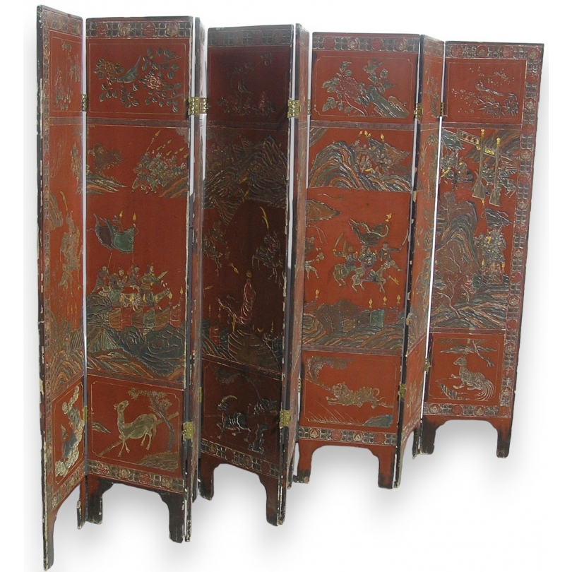 8-panel folding screen. Available from Moinat SA – Antiques and home décor
