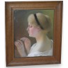 Pastel "Portrait, jeune fille"  sur Moinat SA  - Antiquités décoration -  Gouaches, Aquarelles, Pastels