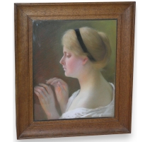 Pastel "Portrait, jeune fille"