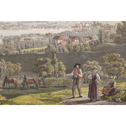 Engraving ‘View of Geneva’ by BIEDERMANN