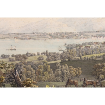 Engraving ‘View of Geneva’ by BIEDERMANN