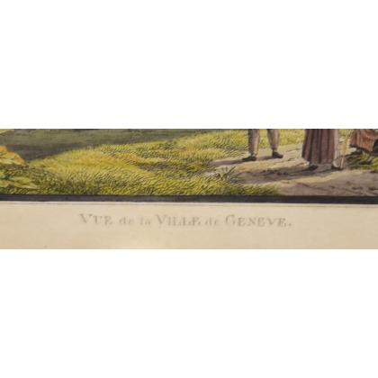 Engraving ‘View of Geneva’ by BIEDERMANN