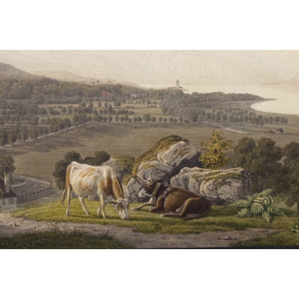 Engraving ‘View of Lausanne’ by BIEDERMANN