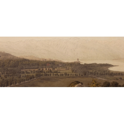 Engraving ‘View of Lausanne’ by BIEDERMANN