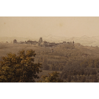 Engraving ‘View of Lausanne’ by BIEDERMANN