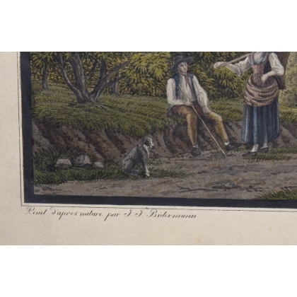 Engraving ‘View of Lausanne’ by BIEDERMANN