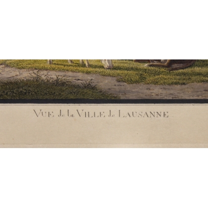 Engraving ‘View of Lausanne’ by BIEDERMANN