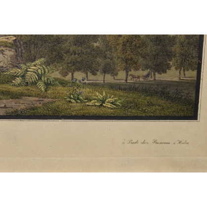 Engraving ‘View of Lausanne’ by BIEDERMANN