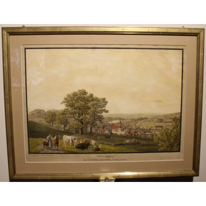 Engraving ‘View of Herisau’ by BIEDERMANN