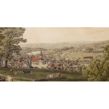 Engraving ‘View of Herisau’ by BIEDERMANN