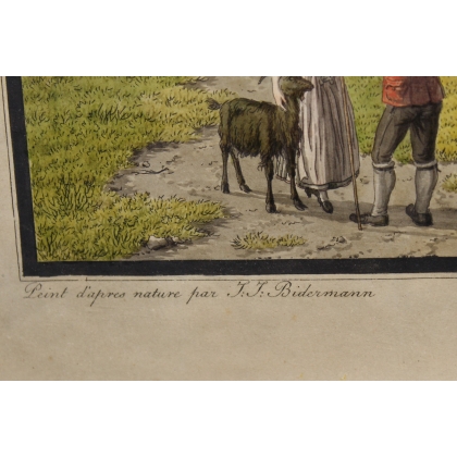 Engraving ‘View of Herisau’ by BIEDERMANN