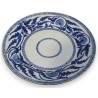 Plat en porcelaine bleu blanc bordure fleurs