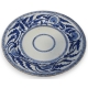 Plat en porcelaine bleu blanc bordure fleurs