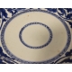 Plat en porcelaine bleu blanc bordure fleurs