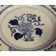 Plat en porcelaine bleu blanc décor fleur