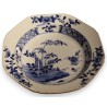 Assiette à pans coupés en porcelaine bleu blanc