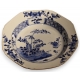 Assiette à pans coupés en porcelaine bleu blanc