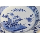 Assiette à pans coupés en porcelaine bleu blanc